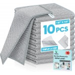 10 Pcs New Upgraded 3 Layers Non Scratch Wire Dishcloth, Multipurpose Wire Dishwashing Rags, Wet & Dry for Cookware, Sinks, Dishes, Stoves & Fireplaces (7.87 x 7.87-10pcs)