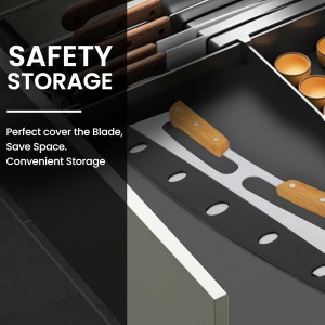 SCHVUBENR 14'' Pizza Cutter Rocker with Large Cover - Sharp Stainless Steel Pizza Slicer with Wooden Handles - Large Pizza Knife Cutter Wheel - Easy to Use & Clean - Slice Pizza with Ease