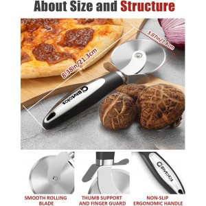 Premium Pizza Cutter, Multi-Purpose Stainless Steel Pizza Cutter Wheel with Non-Slip Soft Touch Handle, Perfect for Cutting Pizza, Dough and Pastry, Dishwasher Safe