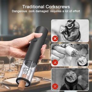 Electric Wine Opener,Rechargeable Automatic Wine Corkscrew with Foil Cutter, Type-C Charging Wine Openers With LED Light For Wine Lovers Gift Christmas Home Bar Party