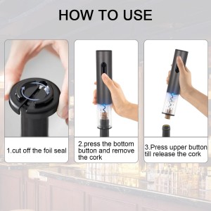 Electric Wine Opener,Rechargeable Automatic Wine Corkscrew with Foil Cutter, Type-C Charging Wine Openers With LED Light For Wine Lovers Gift Christmas Home Bar Party
