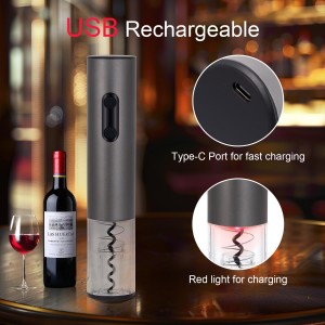 Electric Wine Opener,Rechargeable Automatic Wine Corkscrew with Foil Cutter, Type-C Charging Wine Openers With LED Light For Wine Lovers Gift Christmas Home Bar Party
