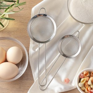 2 Pack Fine Mesh Strainers, Mini Stainless Steel Strainer with Handle for Kitchen, Metal Sieve Sifters for Straining Tea, Matcha, Cocktail, Juice and Coffee (8.6in 7.5in)