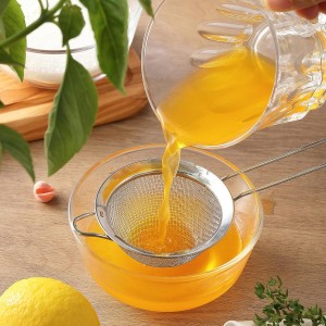 2 Pack Fine Mesh Strainers, Mini Stainless Steel Strainer with Handle for Kitchen, Metal Sieve Sifters for Straining Tea, Matcha, Cocktail, Juice and Coffee (8.6in 7.5in)