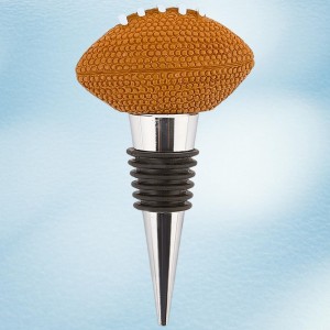 GORGECRAFT Rugby Wine Stopper for Wine Bottles Silver Zinc Alloy Reusable Bottle Toppers Sport Ball Resin Champagne Pump Decor for Men Women Holiday Housewarming Christmas Halloween Wedding Party