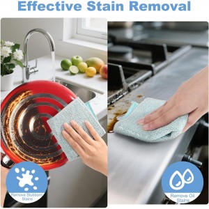 10pcs New Upgrade 2-Layer Microfiber Wire Dishcloth,Non-Scratch Wire Dishwashing Rags for Wet and Dry,Metal Scrubbers, Kitchen Miracle Cleaning Dish Rags for Cookware,Sinks, Dishes,Stove,Blue