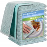 10pcs New Upgrade 2-Layer Microfiber Wire Dishcloth,Non-Scratch Wire Dishwashing Rags for Wet and Dry,Metal Scrubbers, Kitchen Miracle Cleaning Dish Rags for Cookware,Sinks, Dishes,Stove,Blue