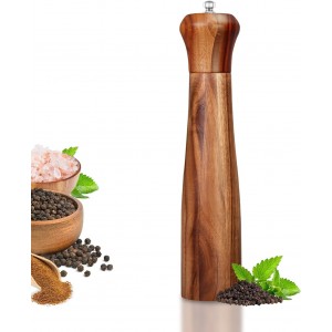 1 Pack - 10 Inch tall Acacia Wood Pepper...