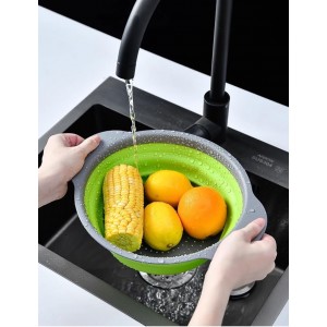 2 Pack Collapsible Colander Set, Emptycolor Foldable Collapsible Strainers for Kitchen, Small Round Colander with Base and Handles for Pasta, Fruit, Vegetables – Space-Saving Kitchen Strainer Baskets