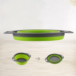 2 Pack Collapsible Colander Set, Emptycolor Foldable Collapsible Strainers for Kitchen, Small Round Colander with Base and Handles for Pasta, Fruit, Vegetables – Space-Saving Kitchen Strainer Baskets