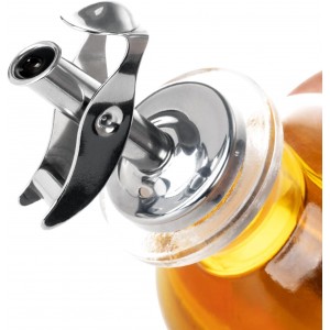 4 Pack Automatic Liquor Pour Spouts, Auto Flip Olive Oil Dispenser Spout, Pour Spouts for Liquor Bottles, Olive Oil Spouts, Bottle Pourers for Alcohol Wine Syrup Home Bar Accessories Silver