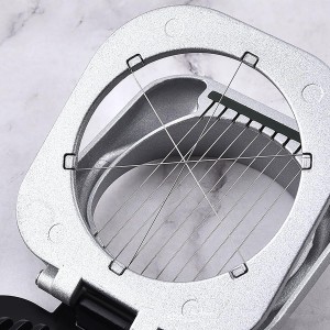 2 in 1 Stainless Steel Boiled Egg Slicer Heavy Duty Strawberry Section Cutter Multipurpose Kiwis Soft Fruit Chopper