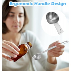 1 Teaspoon Measuring Spoons, 3Pcs Stainless Steel Short Design Kitchen Tools for Precise Cooking, Baking and Spices Measurement, 5ml