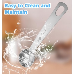 1 Teaspoon Measuring Spoons, 3Pcs Stainless Steel Short Design Kitchen Tools for Precise Cooking, Baking and Spices Measurement, 5ml