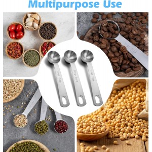 1 Teaspoon Measuring Spoons, 3Pcs Stainless Steel Short Design Kitchen Tools for Precise Cooking, Baking and Spices Measurement, 5ml
