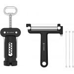 KITCHENDAO 3 in 1 Wing Corkscrew and Adjustable Wire Cheese Slicer