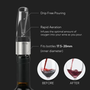 KITCHENDAO 3 in 1 Wing Corkscrew Wine Bottle Opener and 2-in-1 Wine Aerator Pourer and Stopper