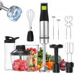 Consciot 10-in-1 Immersion Blender Handheld Max 1100W with Entire Stainless Steel Blender Shaft, Trigger Speed Control, 800ml Beaker, 600ml Chopper, Beaters, Frothers, Hooks, Masher, Whisk & 600ml Cup