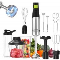 Consciot 10-in-1 Immersion Blender Handheld Max 1100W with Entire Stainless Steel Blender Shaft, Trigger Speed Control, 800ml Beaker, 600ml Chopper, Beaters, Frothers, Hooks, Masher, Whisk & 600ml Cup