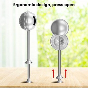 Flour Sifter, Flour Duster for Baking, 304 Stainless Steel One-Handed Spring-Operated Sifter Tool for Flour Sugar Spices, Bakers Dusting Wand