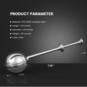 Flour Sifter, Flour Duster for Baking, 304 Stainless Steel One-Handed Spring-Operated Sifter Tool for Flour Sugar Spices, Bakers Dusting Wand