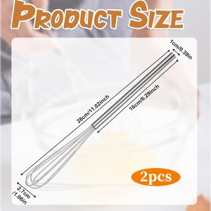 2 Pcs Mini Whisks Set, Stainless Steel Whisk Tiny Egg Whisk, Espresso Matcha Whisks Set Kitchen Baking Supplies For Cooking Steel Wire Gilded Kitchenware Multipurpose Cooking Supplies