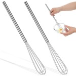 2 Pcs Mini Whisks Set, Stainless Steel Whisk Tiny Egg Whisk, Espresso Matcha Whisks Set Kitchen Baking Supplies For Cooking Steel Wire Gilded Kitchenware Multipurpose Cooking Supplies