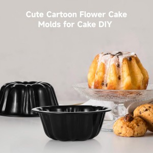 Homaisson 20PCS Mini Fluted Tube Pan, 4.5Inch Carbon Steel Mini Cake Molds, Nonstick Reusable Oven Baking Mold for Cupcake, Bread, Bavarois, Brownie