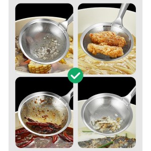 Ugotit Skimmer Spoon Stainless Steel, Fine Mesh Strainer for Cooking, Fat Skimmer & Hot Pot Skimmer, Dishwasher Safe Kitchen Gadget (DIA 3.5Inch)