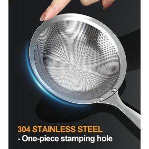 Ugotit Skimmer Spoon Stainless Steel, Fine Mesh Strainer for Cooking, Fat Skimmer & Hot Pot Skimmer, Dishwasher Safe Kitchen Gadget (DIA 3.5Inch)