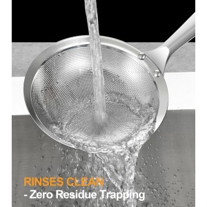 Ugotit Skimmer Spoon Stainless Steel, Fine Mesh Strainer for Cooking, Fat Skimmer & Hot Pot Skimmer, Dishwasher Safe Kitchen Gadget (DIA 3.5Inch)