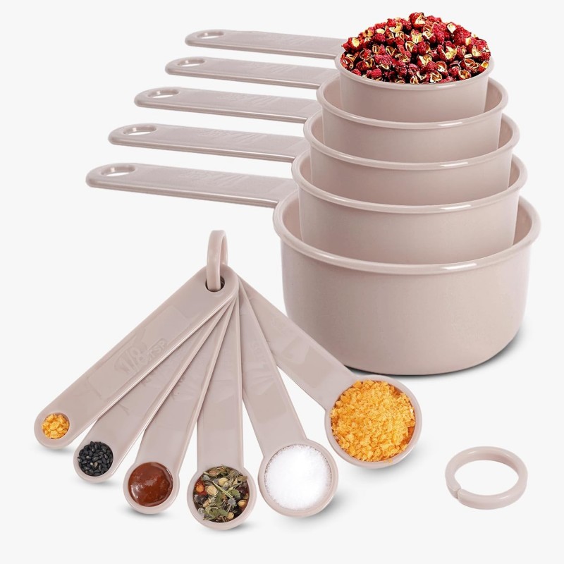 11PCS Measuring Spoons and Measuring Cups Set, Stackable Cups and Spoons, Nesting Cups Spoon for Cooking Baking Supplies, Kitchen Gadgets Essentials Tools