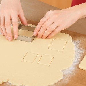 6PCS Square Cookie Cutter Set, Large Geometric Stainless Steel Baking Supplies for Homemade Cookies, Square Plaque Cookie Cutters Shapes Biscuit Molds, 6 Sizes (1.5, 2, 2.5, 3, 3.5, 4 Inch)