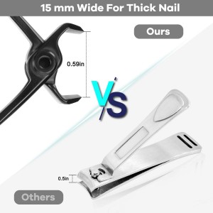 Toenail Clippers for Seniors & Thick Nails - Heavy Duty Stainless Steel Nail Clippers for Thick Toenails - Toenail Clippers with Wide Jaw - Men, Women, Elderly Manicure Set