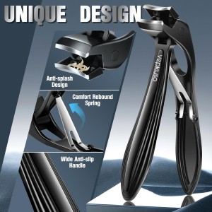 Toenail Clippers for Seniors & Thick Nails - Heavy Duty Stainless Steel Nail Clippers for Thick Toenails - Toenail Clippers with Wide Jaw - Men, Women, Elderly Manicure Set