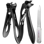 Toenail Clippers for Seniors & Thick Nails - Heavy Duty Stainless Steel Nail Clippers for Thick Toenails - Toenail Clippers with Wide Jaw - Men, Women, Elderly Manicure Set