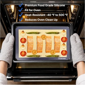 Silicone Baking Mat Set of 2 Half Sheet 1 Quarter Sheet Nonstick Reusable Baking Sheet Liners for Cookies Macarons Bread Pizza Pastry with Scraper and Hot Pot Handle Grips, 6 Pcs Set