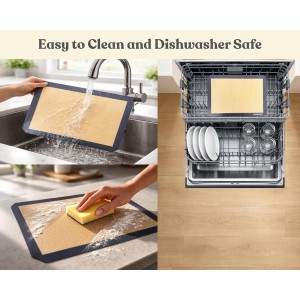 Silicone Baking Mat Set of 2 Half Sheet 1 Quarter Sheet Nonstick Reusable Baking Sheet Liners for Cookies Macarons Bread Pizza Pastry with Scraper and Hot Pot Handle Grips, 6 Pcs Set