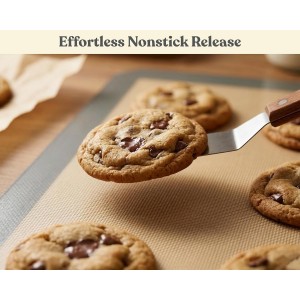 Silicone Baking Mat Set of 2 Half Sheet 1 Quarter Sheet Nonstick Reusable Baking Sheet Liners for Cookies Macarons Bread Pizza Pastry with Scraper and Hot Pot Handle Grips, 6 Pcs Set