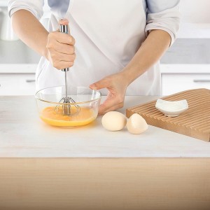 2 Pack Semi Automatic Whisk, Stainless Steel Mini Hand Push Whisks for Cooking, Easy to Use Hand Mixer Egg Beater Wisking Tool for Cooking, Whisking, Beating, Stirring