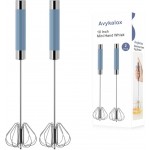 2 Pack Semi Automatic Whisk, Stainless Steel Mini Hand Push Whisks for Cooking, Easy to Use Hand Mixer Egg Beater Wisking Tool for Cooking, Whisking, Beating, Stirring