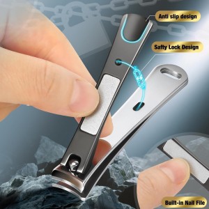 Nail Clippers for Seniors, Heavy Duty Stainless Steel Nail Clipper for Ingrown Toenails, Wide Opening Sharp Blade for Men, Women, Travel & Home Use