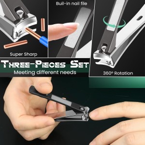 Nail Clippers for Seniors, Heavy Duty Stainless Steel Nail Clipper for Ingrown Toenails, Wide Opening Sharp Blade for Men, Women, Travel & Home Use
