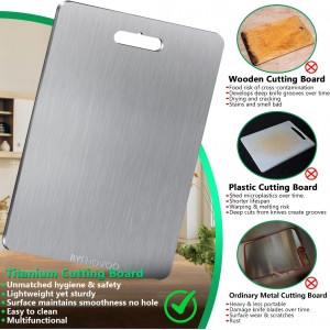 Titanium Cutting Boards for Kitchen [Set of 3], Double Sided Pure Titanium Cutting Board | Easy to Clean | Dishwasher Safe | Food-Grade Raw & Cooked Foods or Outdoor Camping Chopping Board