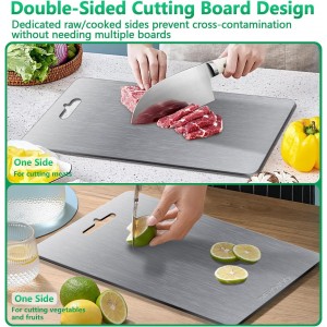 Titanium Cutting Boards for Kitchen [Set of 3], Double Sided Pure Titanium Cutting Board | Easy to Clean | Dishwasher Safe | Food-Grade Raw & Cooked Foods or Outdoor Camping Chopping Board