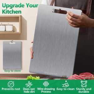 Titanium Cutting Boards for Kitchen [Set of 3], Double Sided Pure Titanium Cutting Board | Easy to Clean | Dishwasher Safe | Food-Grade Raw & Cooked Foods or Outdoor Camping Chopping Board