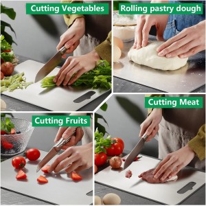 Titanium Cutting Boards for Kitchen [Set of 3], Double Sided Pure Titanium Cutting Board | Easy to Clean | Dishwasher Safe | Food-Grade Raw & Cooked Foods or Outdoor Camping Chopping Board