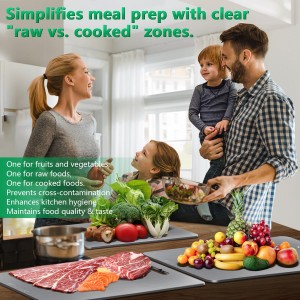 Titanium Cutting Boards for Kitchen [Set of 3], Double Sided Pure Titanium Cutting Board | Easy to Clean | Dishwasher Safe | Food-Grade Raw & Cooked Foods or Outdoor Camping Chopping Board