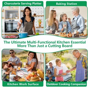 Titanium Cutting Boards for Kitchen [Set of 3], Double Sided Pure Titanium Cutting Board | Easy to Clean | Dishwasher Safe | Food-Grade Raw & Cooked Foods or Outdoor Camping Chopping Board