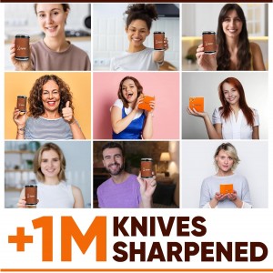 Knife Sharpener – Rolling Knife Sharpener Kit with Diamond Disc & Stainless Steel Polishing Disc, Magnetic 15° & 20° Angle Guide, Manual Kitchen Knife Sharpener Tool, Ideal Gift